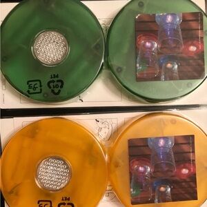 IKEA New light up coaster Green and Yellow 4 pieces Outdoor party